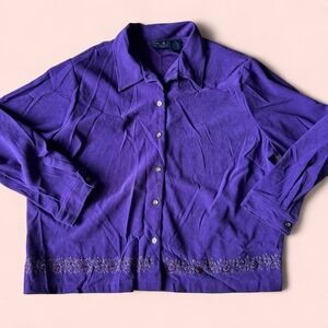 Vintage Jane Ashley Purple Embroidered Jacket-Blouse 2X – Cottagecore Beauty